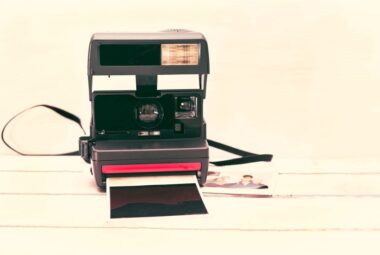 black polaroid camera